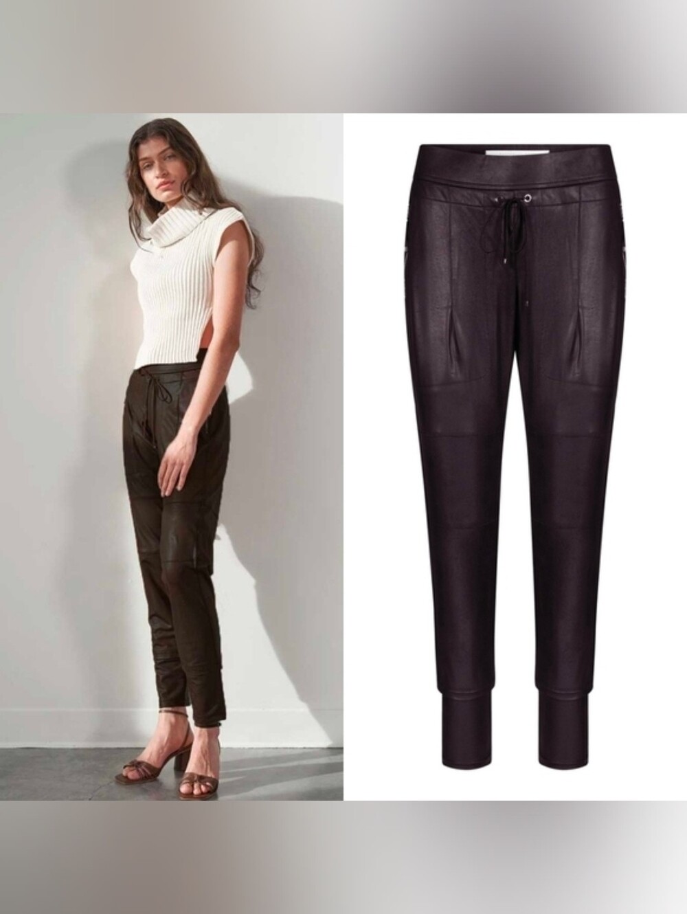 Raffaello Rossi Candy Vegan Leather Jogger Dark Brown